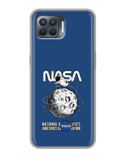 Чехол для OPPO Reno 4 Lite с картинкой «NASA — лунная миссия»