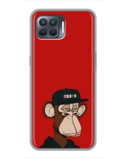 Чехол для OPPO Reno 4 Lite с картинкой «Bored Ape — красный фон» Чехол для OPPO Reno 4 Lite с картинкой «Bored Ape — красный фон»