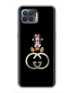Чехол для OPPO Reno 4 Lite с картинкой «Минни Маус на лого»