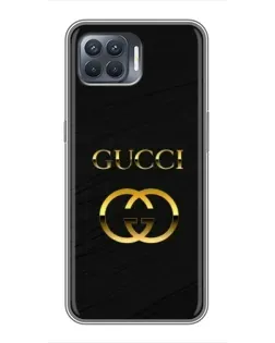 Чехол для OPPO Reno 4 Lite с картинкой «Золотой логотип Gucci»