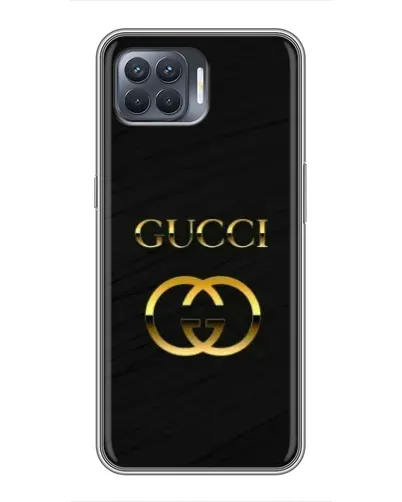 Чехол для OPPO Reno 4 Lite с картинкой «Золотой логотип Gucci»