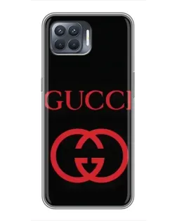 Чехол для OPPO Reno 4 Lite с картинкой «Gucci — красный логотип»
