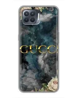 Чехол для OPPO Reno 4 Lite с картинкой «Абстрактные цветы Gucci»