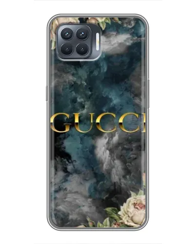 Чехол для OPPO Reno 4 Lite с картинкой «Абстрактные цветы Gucci»