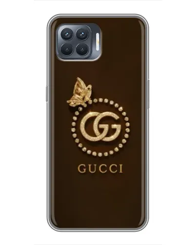 Чехол для OPPO Reno 4 Lite с картинкой «Gucci — золотая бабочка»