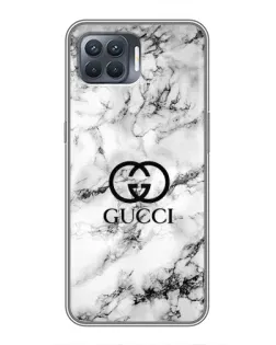 Чехол для OPPO Reno 4 Lite с картинкой «Gucci — мраморный шик»