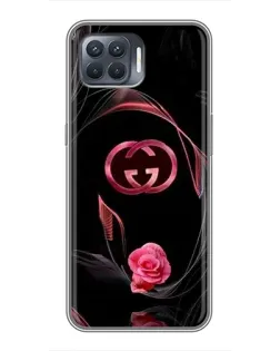 Чехол для OPPO Reno 4 Lite с картинкой «Gucci — неоновая роза»