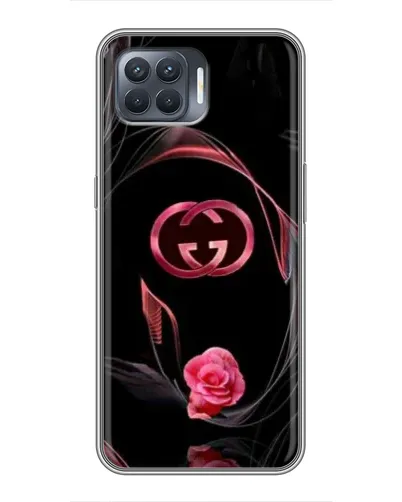 Чехол для OPPO Reno 4 Lite с картинкой «Gucci — неоновая роза»