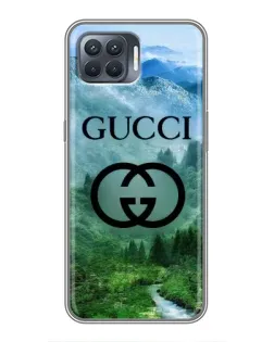 Чехол для OPPO Reno 4 Lite с картинкой «Gucci — горный пейзаж»