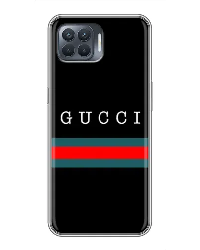 Чехол для OPPO Reno 4 Lite с картинкой «Gucci — красный пояс»