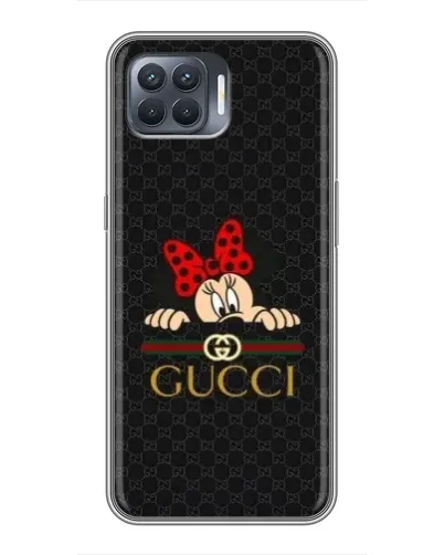 Чехол для OPPO Reno 4 Lite с картинкой «Минни Маус Gucci — черный»
