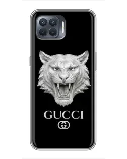 Чохол для OPPO Reno 4 Lite з картинкою «Gucci — срібний лев»