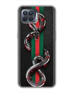 Чохол для OPPO Reno 4 Lite з картинкою «Gucci — змія на смузі»