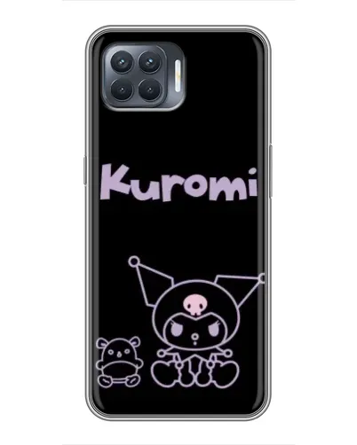 Чехол для OPPO Reno 4 Lite с картинкой «Kuromi — черный минимализм»