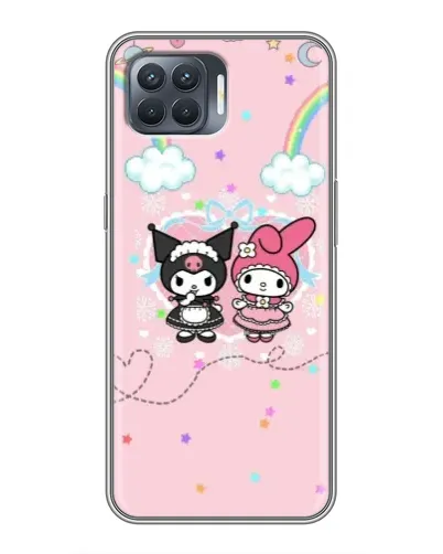 Чехол для OPPO Reno 4 Lite с картинкой «My Melody и Kuromi»