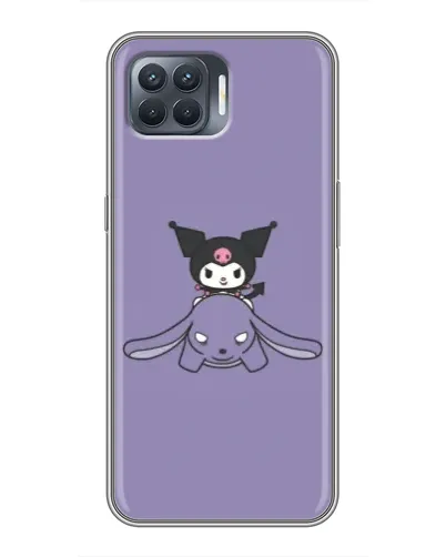 Чехол для OPPO Reno 4 Lite с картинкой «Kuromi на лиловом фоне»