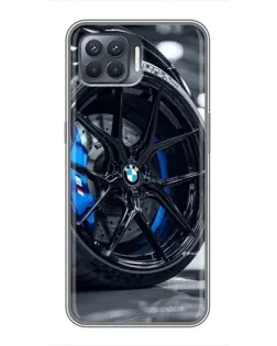 Чехол для OPPO Reno 4 Lite с картинкой «Колесо BMW вблизи»