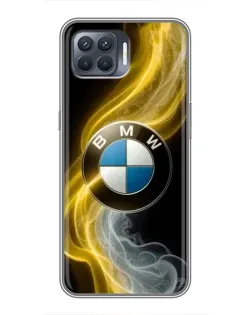 Чехол для OPPO Reno 4 Lite с картинкой «Золотистый дым BMW»
