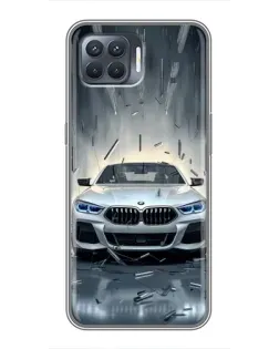 Чехол для OPPO Reno 4 Lite с картинкой «BMW в свете фар»