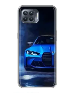 Чехол для OPPO Reno 4 Lite с картинкой «Голубая BMW M4»