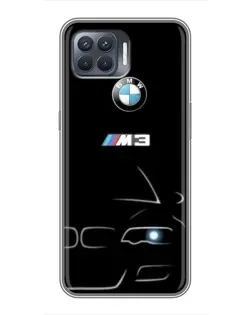 Чехол для OPPO Reno 4 Lite с картинкой «Минималистичный принт BMW M3»