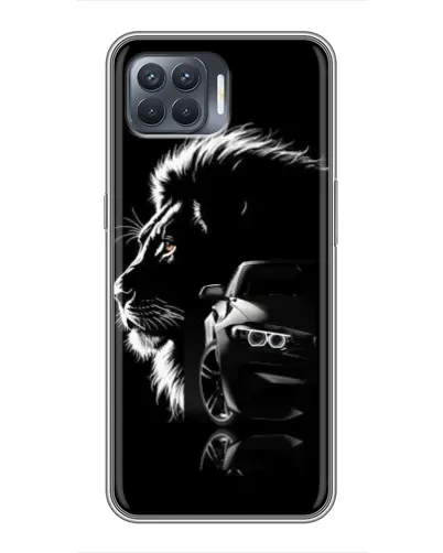 Чехол для OPPO Reno 4 Lite с картинкой «BMW и лев» Чехол для OPPO Reno 4 Lite с картинкой «BMW и лев»