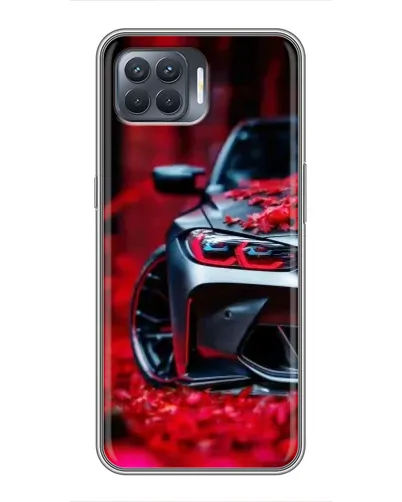 Чехол для OPPO Reno 4 Lite с картинкой «Спортивная BMW и цветы» Чехол для OPPO Reno 4 Lite с картинкой «Спортивная BMW и цветы»