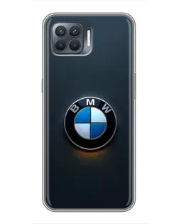 Чехол для OPPO Reno 4 Lite с картинкой «Логотип BMW — минимализм»