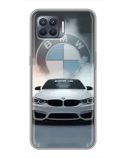 Чехол для OPPO Reno 4 Lite с картинкой «BMW в белом дыму»