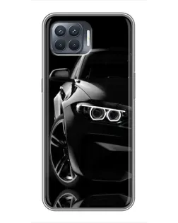 Чехол для OPPO Reno 4 Lite с картинкой «Черная BMW — профиль»