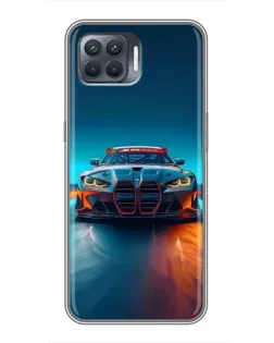 Чехол для OPPO Reno 4 Lite с картинкой «BMW — огни неона»