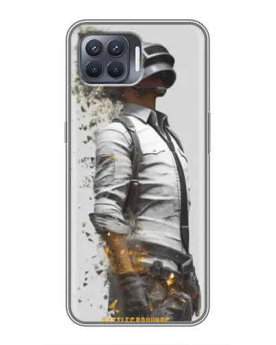 Чехол для OPPO Reno 4 Lite с картинкой «PUBG — боец в пыли»