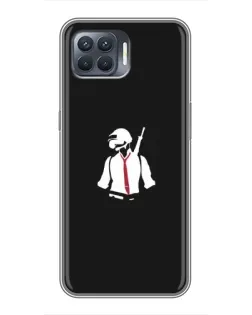 Чехол для OPPO Reno 4 Lite с картинкой «PUBG — силуэт воина»