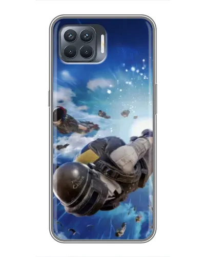 Чехол для OPPO Reno 4 Lite с картинкой «Десант PUBG — прыжок»