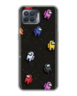 Чохол для OPPO Reno 4 Lite з картинкою «Космічний патерн Among Us»