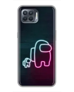 Чехол для OPPO Reno 4 Lite с картинкой «Among Us неон-арт» Чехол для OPPO Reno 4 Lite с картинкой «Among Us неон-арт»