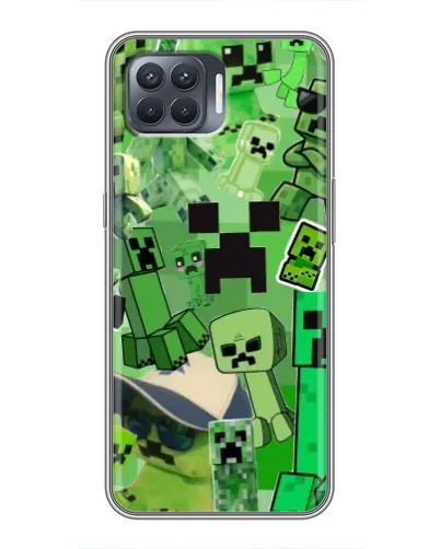 Чехол для OPPO Reno 4 Lite с картинкой «Криперы Minecraft» Чехол для OPPO Reno 4 Lite с картинкой «Криперы Minecraft»