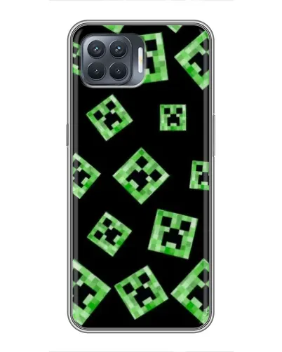 Чехол для OPPO Reno 4 Lite с картинкой «Паттерн с криперами» Чехол для OPPO Reno 4 Lite с картинкой «Паттерн с криперами»