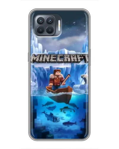 Чехол для OPPO Reno 4 Lite с картинкой «Minecraft ледяной мир» Чехол для OPPO Reno 4 Lite с картинкой «Minecraft ледяной мир»