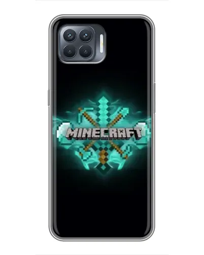 Чехол для OPPO Reno 4 Lite с картинкой «Minecraft Diamond лого» Чехол для OPPO Reno 4 Lite с картинкой «Minecraft Diamond лого»