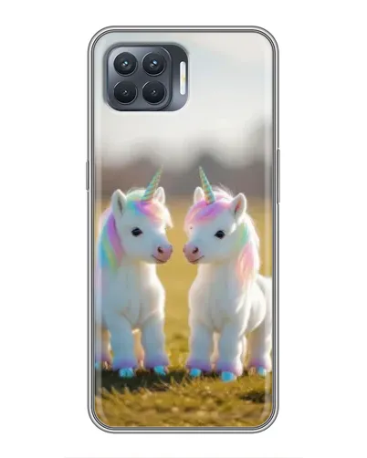 Чехол для OPPO Reno 4 Lite с картинкой «Пара единорогов» Чехол для OPPO Reno 4 Lite с картинкой «Пара единорогов»