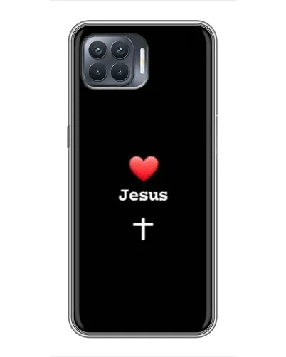 Чехол для OPPO Reno 4 Lite с картинкой «Сердце - Jesus» Чехол для OPPO Reno 4 Lite с картинкой «Сердце - Jesus»