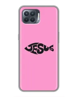 Чехол для OPPO Reno 4 Lite с картинкой «Розовый символ  Jesus»