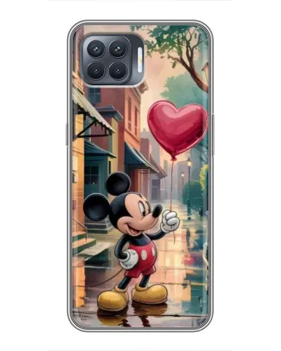 Чехол для OPPO Reno 4 Lite с картинкой «Микки и шарик-сердце»