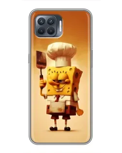 Чехол для OPPO Reno 4 Lite с картинкой «Губка Боб повар»