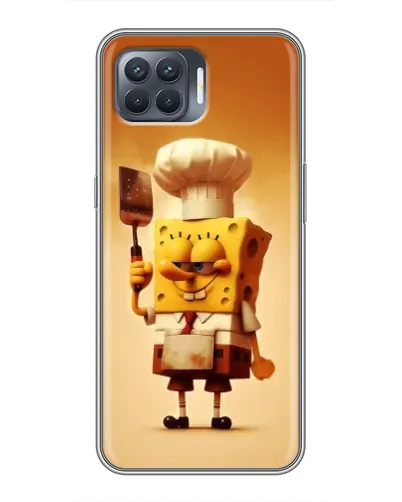 Чехол для OPPO Reno 4 Lite с картинкой «Губка Боб повар»