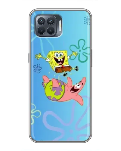Чехол для OPPO Reno 4 Lite с картинкой «Спанч Боб и Патрик»