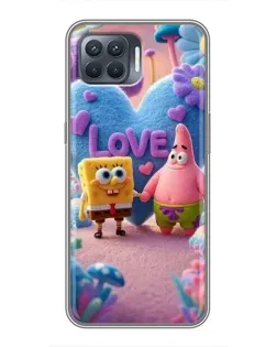 Чехол для OPPO Reno 4 Lite с картинкой «Губка Боб Патрик»