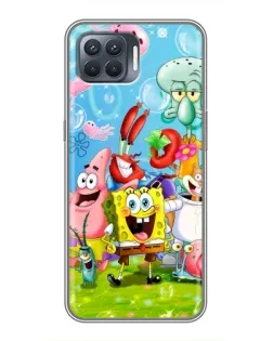 Чехол для OPPO Reno 4 Lite с картинкой «Губка Боб и друзья» Чехол для OPPO Reno 4 Lite с картинкой «Губка Боб и друзья»