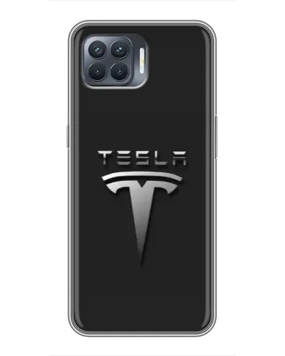 Чехол для OPPO Reno 4 Lite с картинкой «Стальной логотип Tesla» Чехол для OPPO Reno 4 Lite с картинкой «Стальной логотип Tesla»